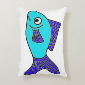 魚、青 アクセントクッション (正面(垂直))