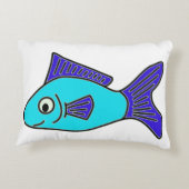 魚、青 アクセントクッション (裏面)