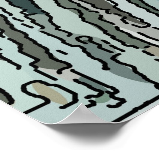 魚(青) ポスター (角)