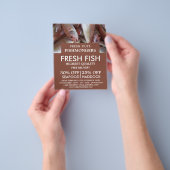 魚，魚屋/妻，魚市場広告の チラシ (手)