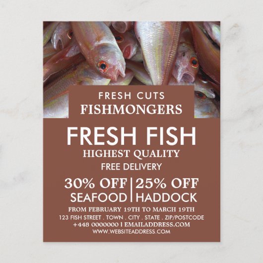 魚，魚屋/妻，魚市場広告の チラシ (正面)