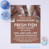 魚，魚屋/妻，魚市場広告の チラシ (シングル)