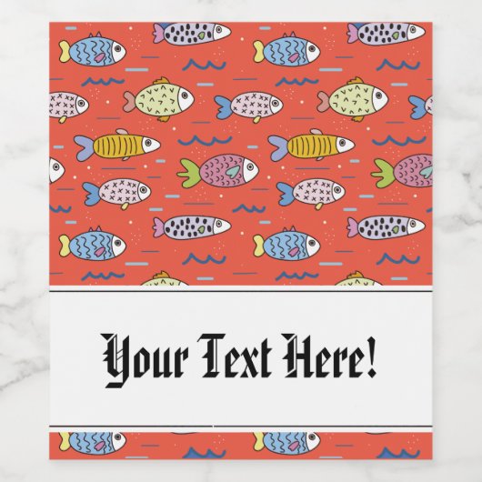 魚、魚、魚！ ワインラベル (シングルラベル)