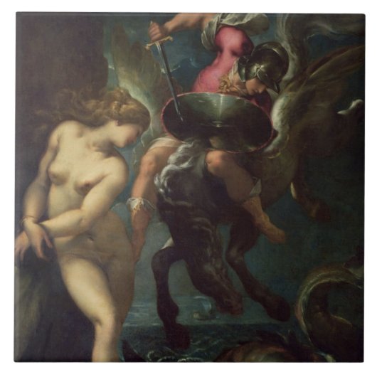 魚、c.1670-80 (キャンバスの油)の静物画 タイル (正面)