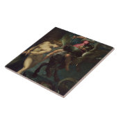 魚、c.1670-80 (キャンバスの油)の静物画 タイル (側面)