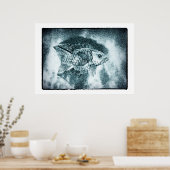 魚 – digi & photo ink art （ポスター） ポスター (キッチン)