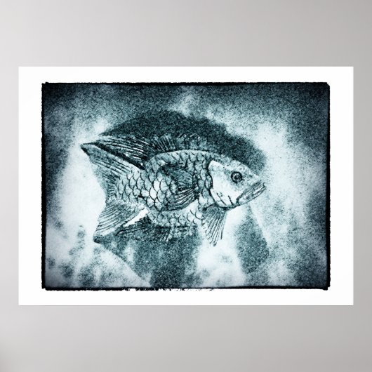 魚 – digi & photo ink art （ポスター） ポスター (正面)