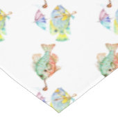 魚 – Two Fish Art水彩のプリント絵画。 テーブルクロス (アングル)