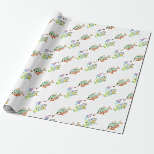 魚 – Two Fish Art水彩のプリント絵画。 ラッピングペーパー (アンロールド)