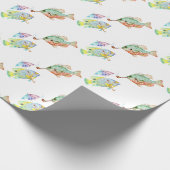 魚 – Two Fish Art水彩のプリント絵画。 ラッピングペーパー (角)