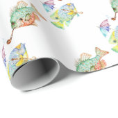 魚 – Two Fish Art水彩のプリント絵画。 ラッピングペーパー (ロールコーナー)