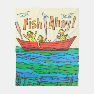 魚Ahoy! フリースブランケット