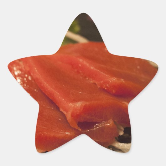 鮪魚寿司パーティータイム魚の食べ物 星シール (正面)