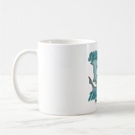 鮫およびスキューバとのスキューバ飛び込みの相棒のおもしろいのデザイン コーヒーマグカップ