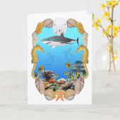 鮫および礁カード カード (黄色い花)