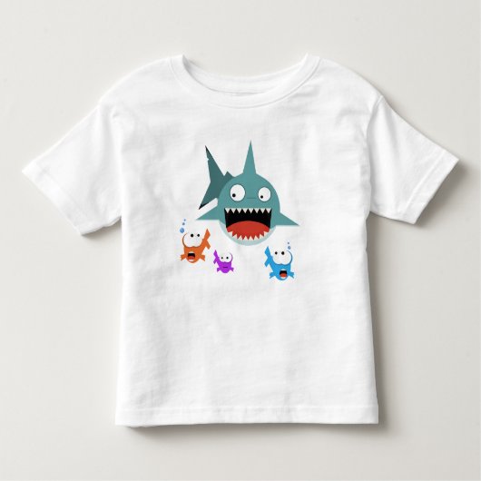 鮫のおもしろいの幼児のTシャツ トドラーTシャツ (正面)