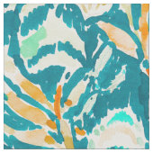 鮫のかみ傷のアクアマリンの海の生命水彩画 ファブリック (クローズアップ)