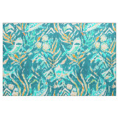 鮫のかみ傷のアクアマリンの海の生命水彩画 ファブリック (ファットクウォーター)