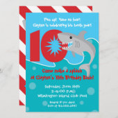 鮫のかみ傷は第10誕生会を誘います 招待状 (正面/裏面)