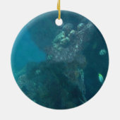 鮫のクリスマスのオーナメント セラミックオーナメント (裏面)