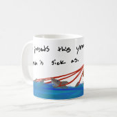 鮫のサンタLOL Derpの芸術のモダンのクリスマス コーヒーマグカップ (正面左)