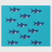 鮫のデザインの包装紙 ラッピングペーパー (フラット)