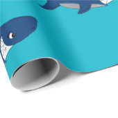 鮫のデザインの包装紙 ラッピングペーパー (ロールコーナー)