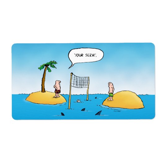 鮫のバレーボールのおもしろいな漫画 ラベル (正面)