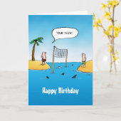 鮫のバレーボールのバースデー・カード カード (黄色い花)