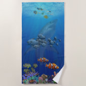 鮫のビーチタオル ビーチタオル (正面)