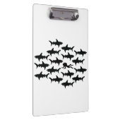 鮫の学校とのスキューバダイバーの水泳 クリップボード (右)