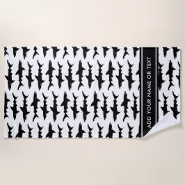 鮫の学校はあなた自身の文字を加えます ビーチタオル