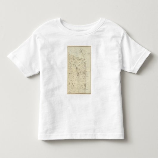 鮫の川の海岸の図表の地図へのサンディのホック トドラーTシャツ (正面)