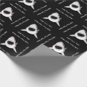 鮫の攻撃のおもしろいでカスタムな文字 ラッピングペーパー (角)