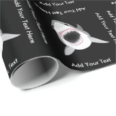 鮫の攻撃のおもしろいでカスタムな文字 ラッピングペーパー (ロールコーナー)