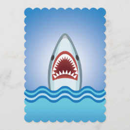 鮫の攻撃のおもしろいなボートのパーティの招待状 招待状