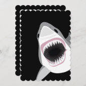 鮫の攻撃の飛び込みクラブイベントか誕生会 招待状 (正面/裏面)