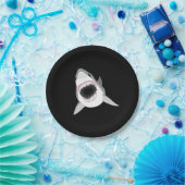 鮫の攻撃-ホホジロザメはかみ傷を示します ペーパープレート (パーティー)