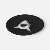 鮫の攻撃-ホホジロザメはかみ傷を示します ペーパープレート (アングル)