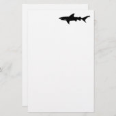 鮫の攻撃-鮫のエレガントな黒のダイビング 便箋 (正面/裏面)