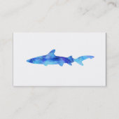 鮫の水彩画のシルエットの染料のティール(緑がかった色)の青の水 名刺 (正面)