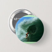 鮫の波ボタン 缶バッジ (正面&裏面)