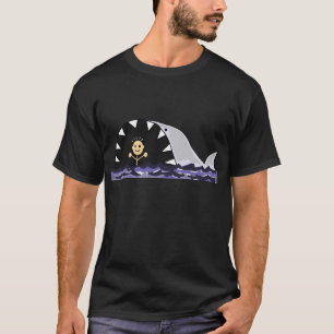 鮫の漫画によって驚くおもしろいな泳ぐ人 Tシャツ