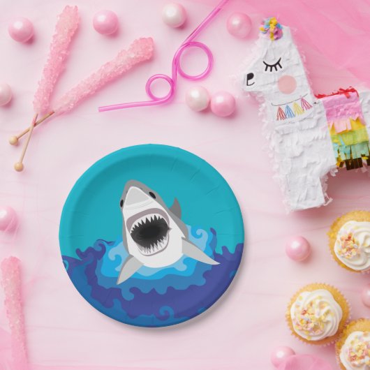 鮫の男の子の誕生会として空腹 ペーパープレート (パーティー)