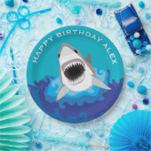 鮫の男の子の誕生会として空腹 ペーパープレート (パーティー)