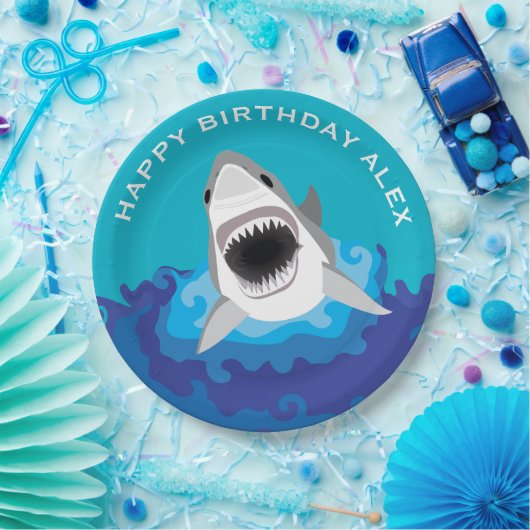 鮫の男の子の誕生会として空腹 ペーパープレート (パーティー)