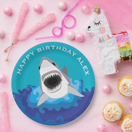 鮫の男の子の誕生会として空腹 ペーパープレート (パーティー)