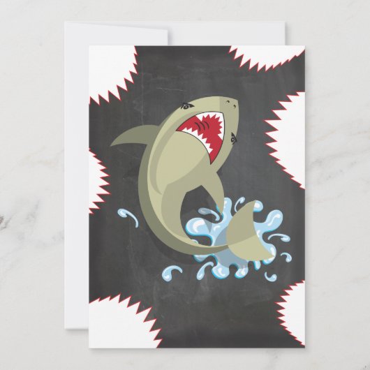 鮫の誕生日のプールのパーティの招待状 招待状 (裏面)