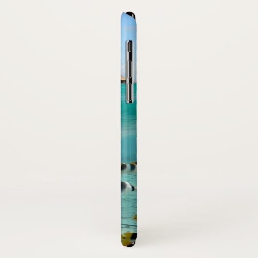 鮫のiphone Xの場合が付いている熱帯島 Case-Mate iPhoneケース (裏面/左)