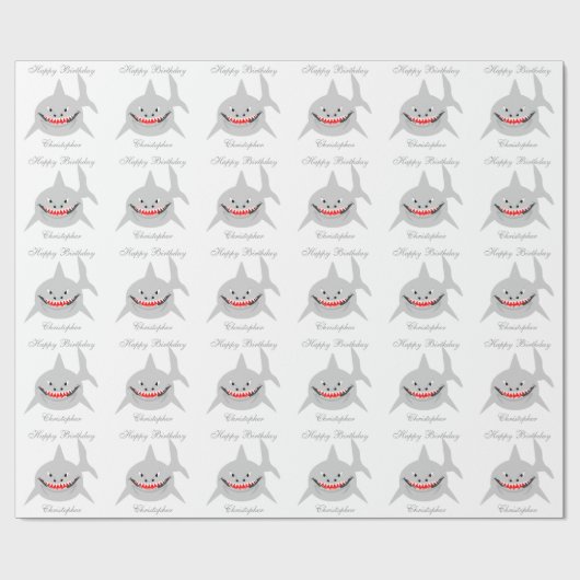 鮫はちょうど一流の誕生日を加えます ラッピングペーパー (フラット)